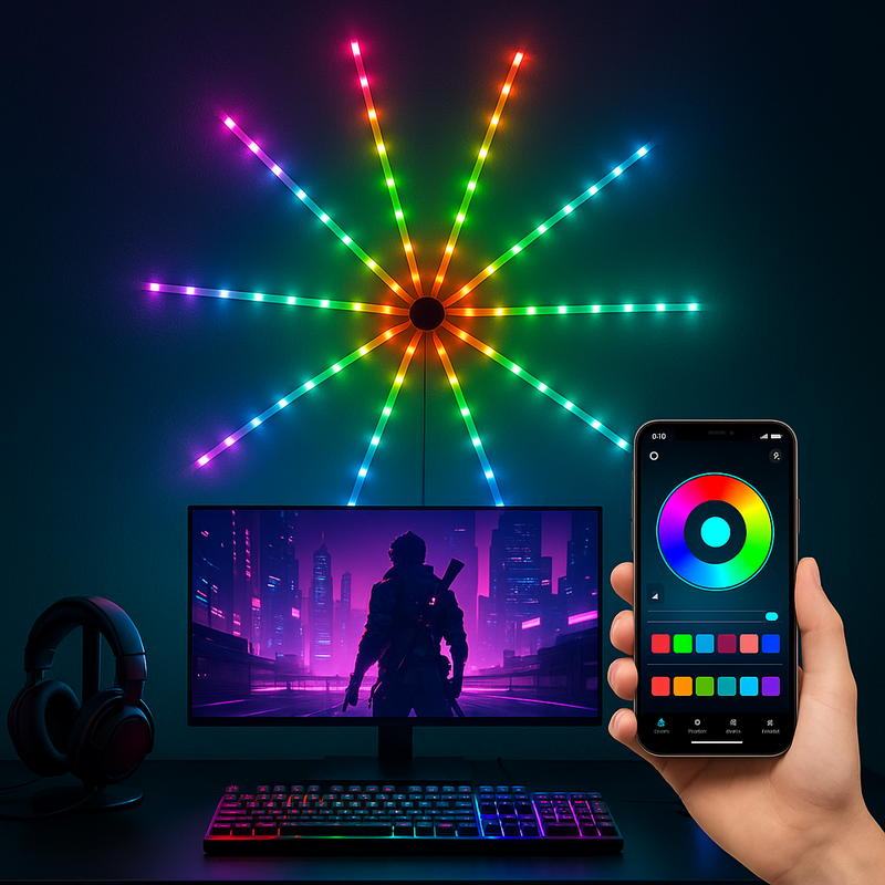 GlowFire LED – Ilumina tus espacios con efectos de fuegos artificiales